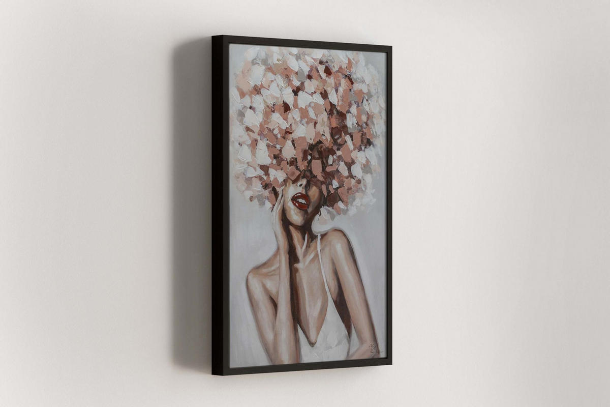 ÖLGEMÄLDE 60/90 cm - Pink, Holz/Textil (60/90cm) - KUNSTLOFT