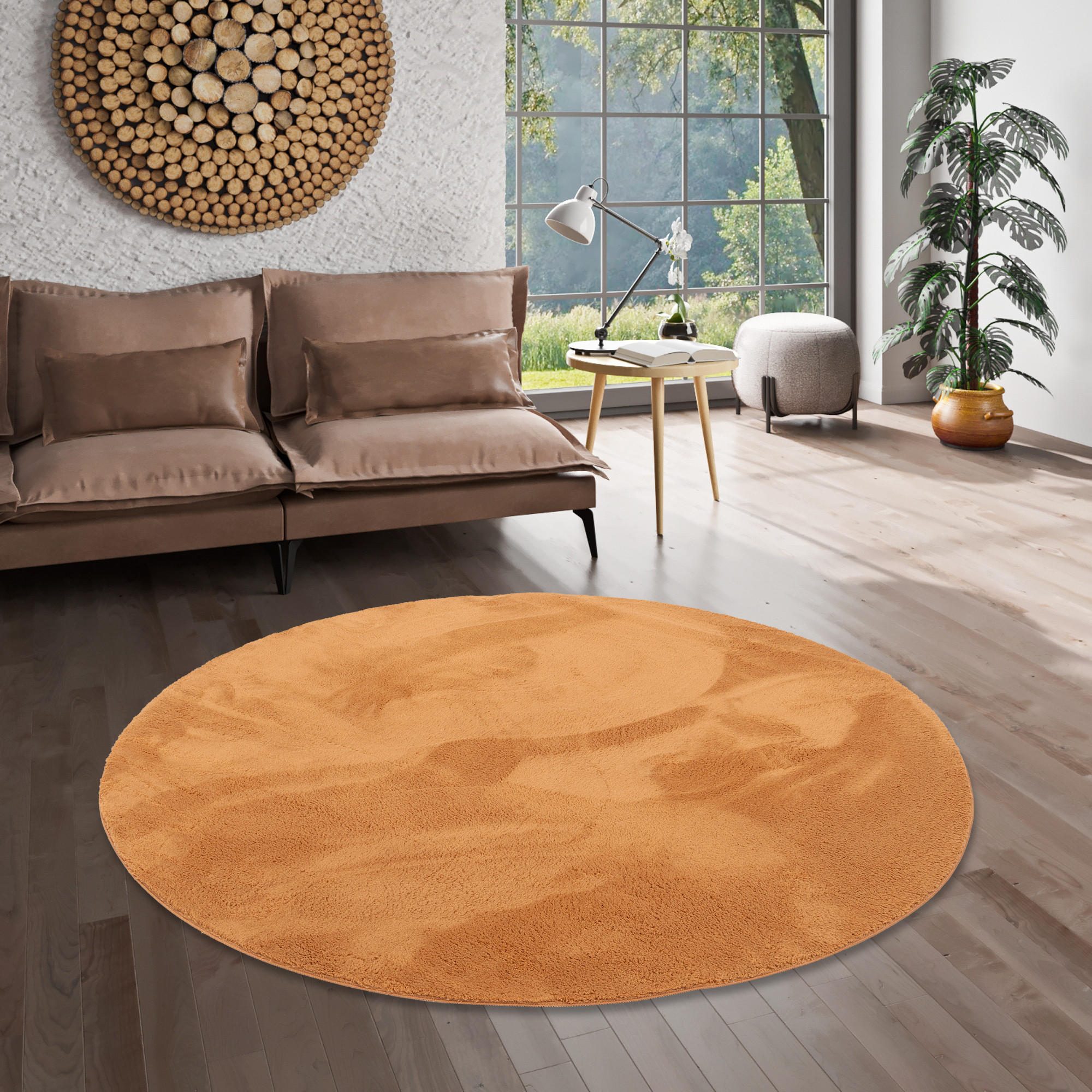 FELLTEPPICH SUPER SOFT PEARL RUND - Terracotta, Textil (120/120cm) - Pergamon