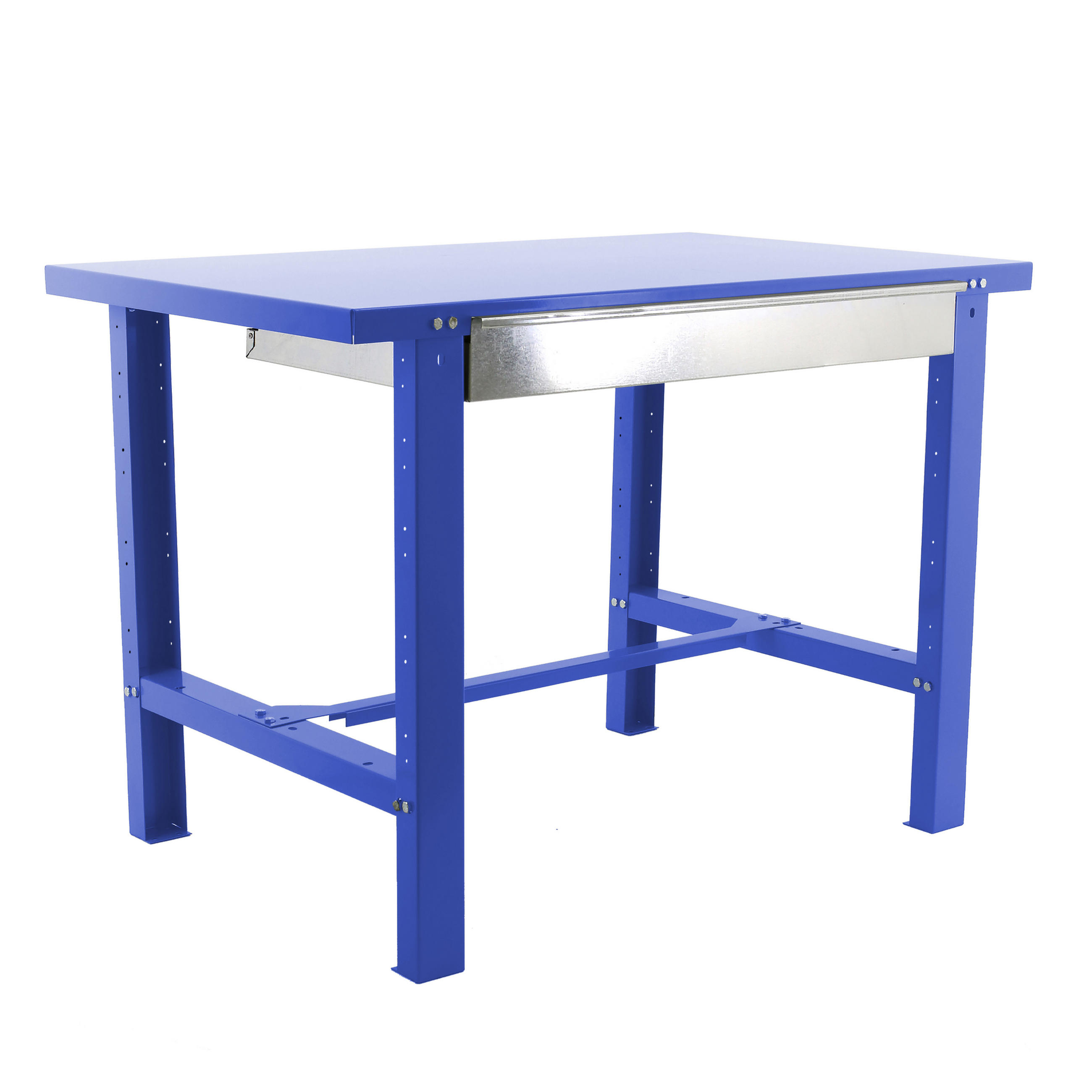 WERKBANK BUFFALO METAL mit Schublade | HxBxT 83x150x73cm | Traglast 600kg | Blau - Blau, Metall (150/83/73cm) - PROREGAL