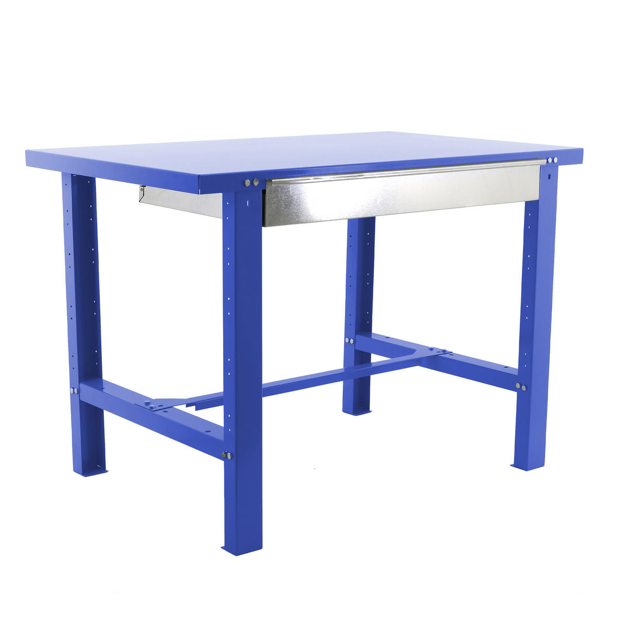 WERKBANK BUFFALO METAL mit Schublade | HxBxT 83x150x73cm | Traglast 600kg | Blau - Blau, Metall (150/83/73cm) - PROREGAL