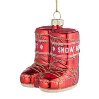 BAUMANHÄNGER Hang On Schneestiefel - Rot, Glas (5/7/5cm) - Butlers