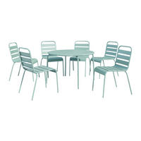 GARTENESSGRUPPE im Set - 6 -Sitzer - Stahl - mandelgrün - MIRMANDE - Grün, Metall - Vente-Unique