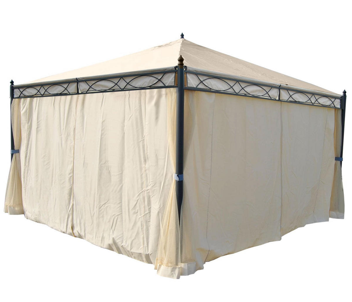 SEITENWAND 4er-Set für Pergola Cadiz 4x4m 205x383cm Creme - Creme, Textil (383/205/1cm) - BERLINLODGE