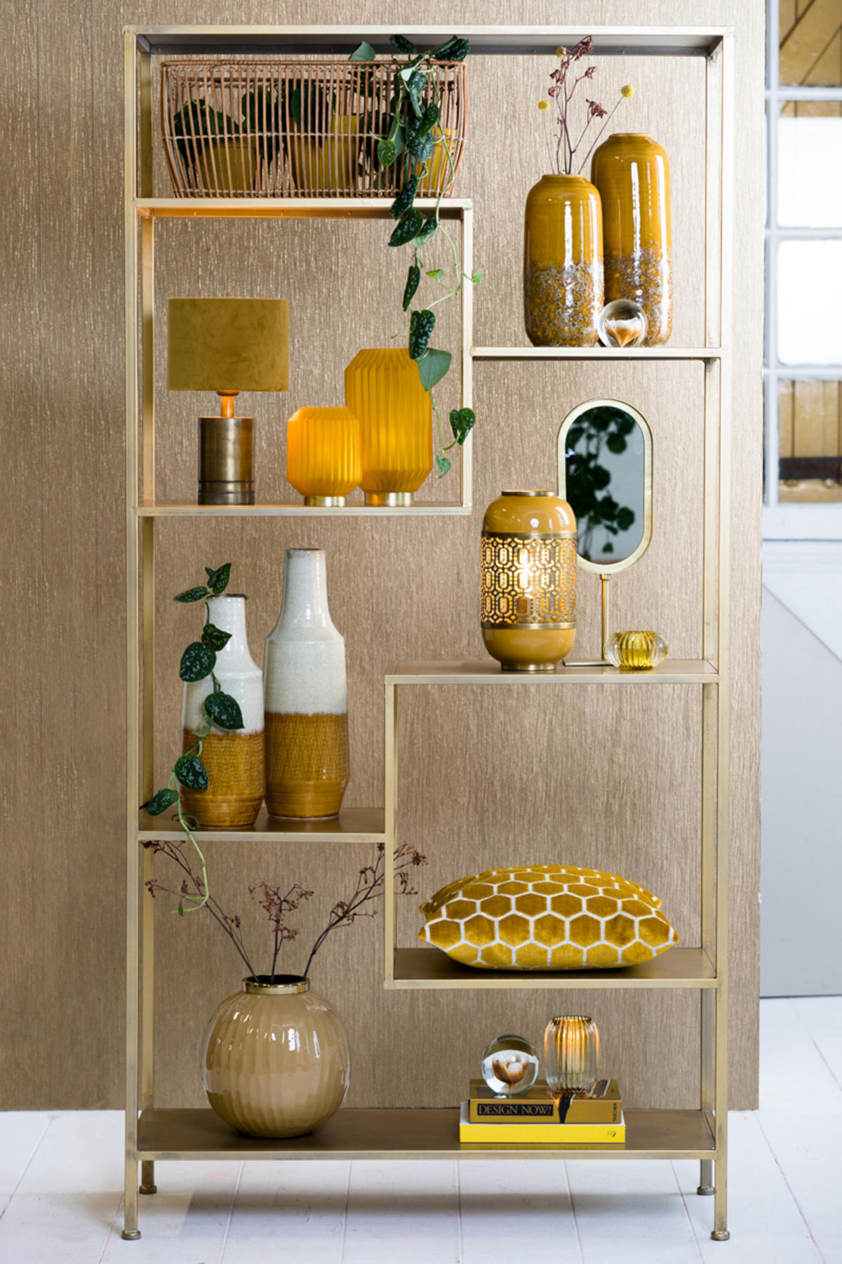 LAMPENSCHIRM Edelstein Gold Ø20/15 cm - Goldfarben, Textil (20/20/15cm) - Light & Living