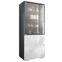 VITRINE Granada Weiß Hochglanz - Weiß Hochglanz, Holzwerkstoff (50/122.5/34.5cm) - Vladon