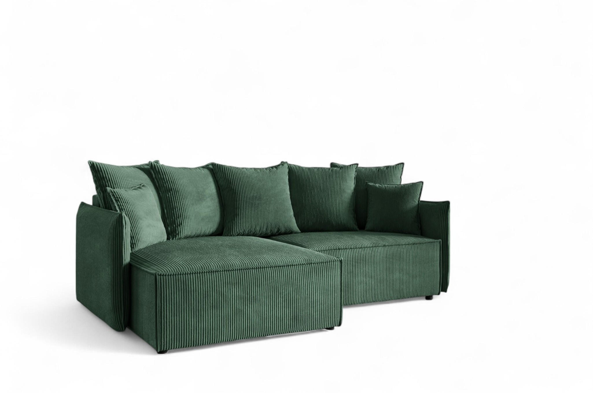 ECKSOFA Minea Mit Schlaffunktion - Grün, Holzwerkstoff/Textil (221/153cm) - Fun Möbel