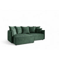 ECKSOFA Minea Mit Schlaffunktion - Grün, Holzwerkstoff/Textil (221/153cm) - Fun Möbel