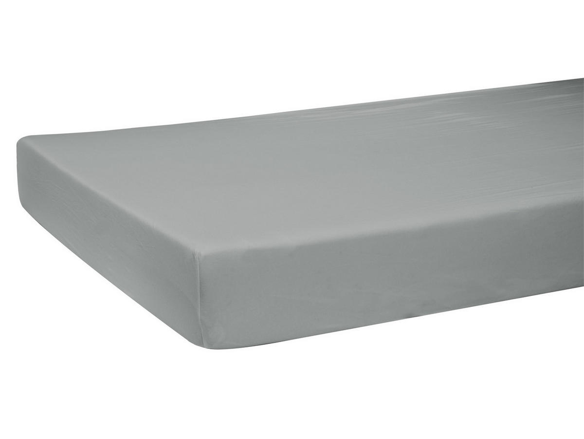 KINDER-SPANNBETTLAKEN BasicSoft Baumwoll-Jersey mit Elasthan silber-grau 70/140 cm - Grau, Textil (70/140cm) - beties Heimtextil