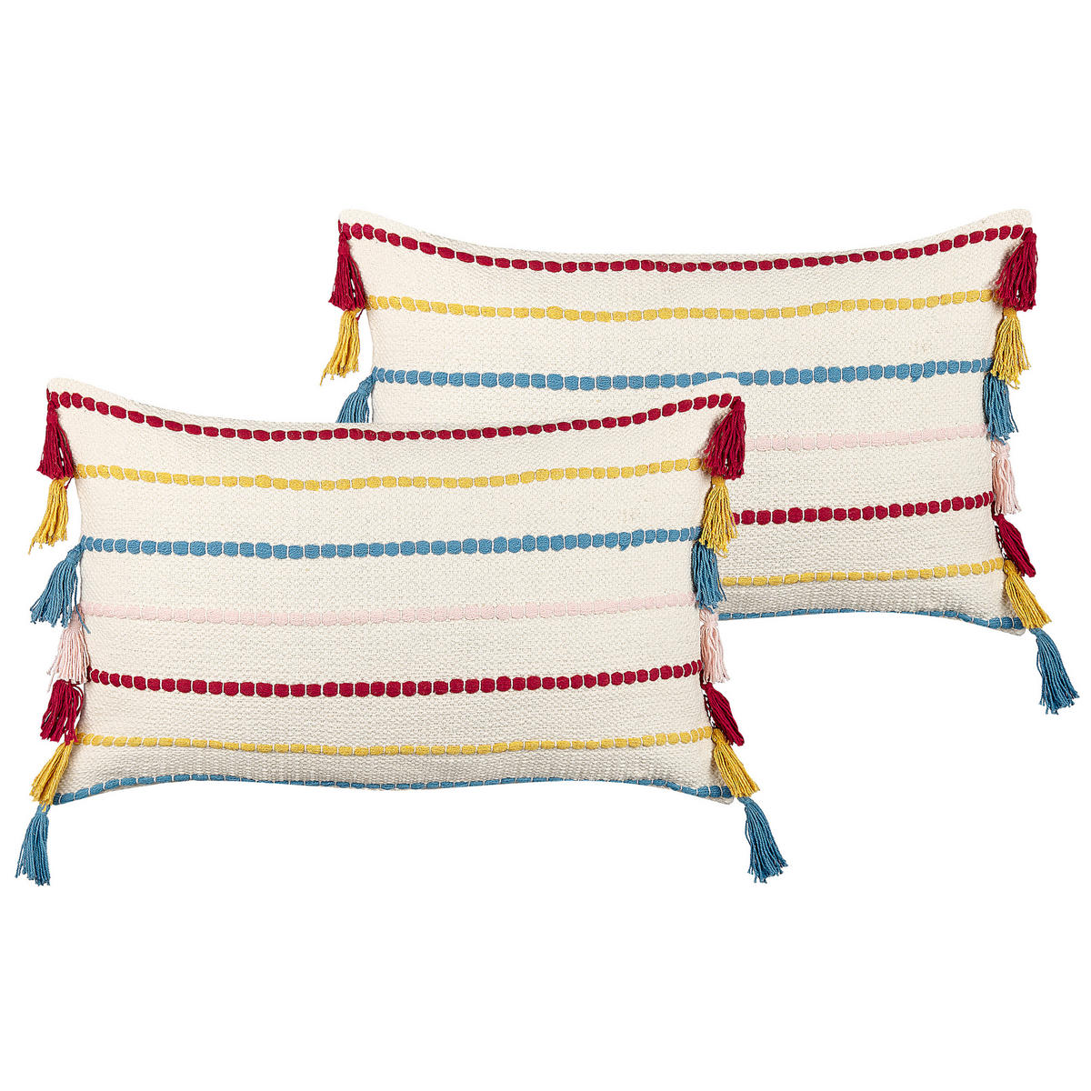 DEKOKISSEN 2er-Set Hellbeige 40/60 cm Agave - Beige, Naturmaterialien/Textil (40/60cm) - Beliani