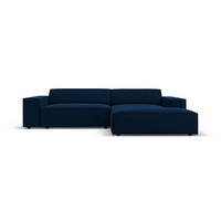 MODULARES-ECKSOFA rechts Jodie aus Samt königsblau 3 Sitzplätze - Blau, Textil (166/224cm) - Micadoni