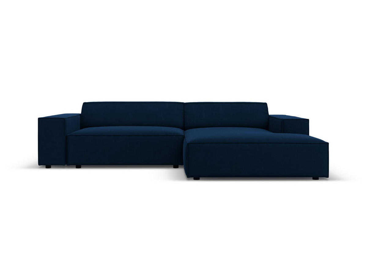 MODULARES-ECKSOFA rechts Jodie aus Samt königsblau 3 Sitzplätze - Blau, Textil (166/224cm) - Micadoni