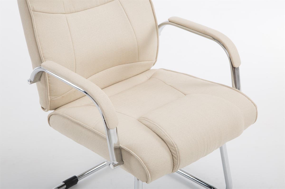 BESUCHERSTUHL Delhi Stoff Creme Konferenzstuhl Bürostuhl - Creme, Textil (60/104/67cm) - DELUKE