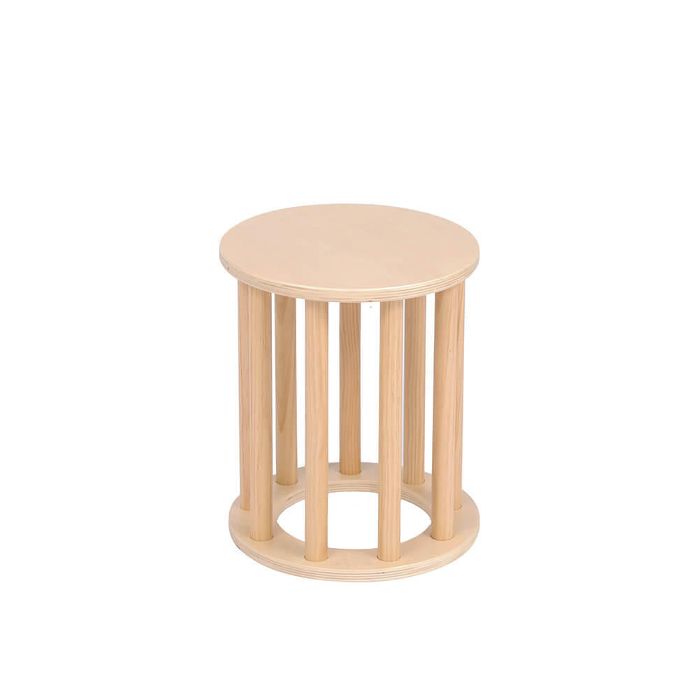 HOCKER NALAN – Natur - Naturfarben, Holz (33/38/33cm) - Home Deluxe