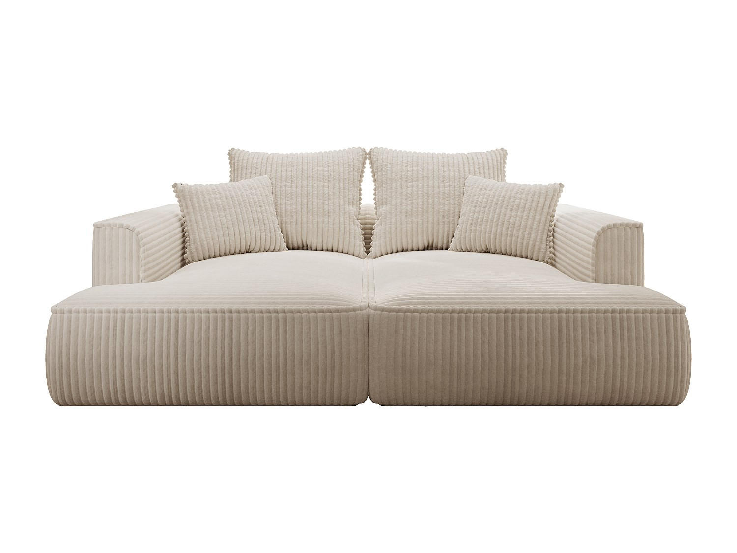SOFA - 3 Personen - samt - beige Pineta - Sandfarben, Textil (230/67/180cm) - Vente-Unique