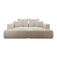 SOFA - 3 Personen - samt - beige Pineta - Sandfarben, Textil (230/67/180cm) - Vente-Unique