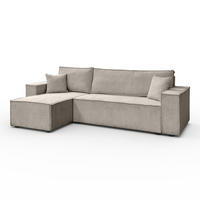 GEPOLSTERTES Ecksofa CARLOS L, Poso 02 - Beige, Textil (247/143cm) - Lookway