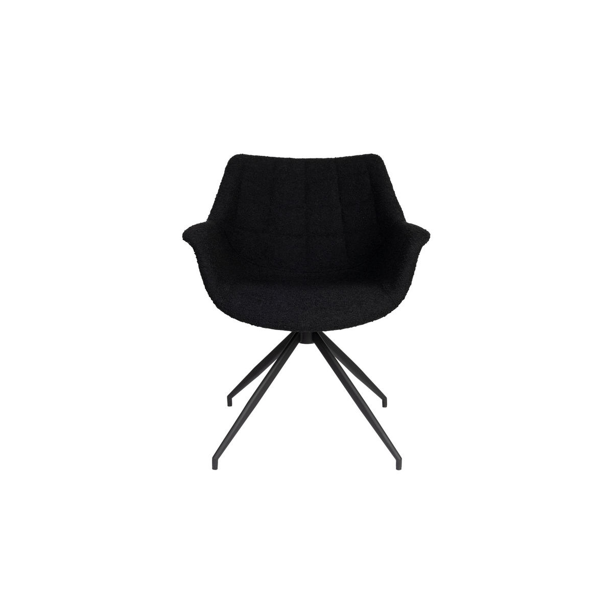 ESSZIMMERSTUHL Doulton Swivel Schwarz - 2 er Set - Schwarz, Textil (67/80/61cm) - Zuiver