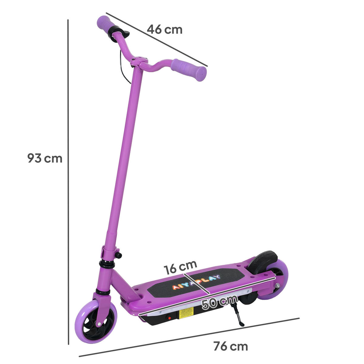 LAUFRAD DE-16969 mit Musik & Seifenblasen Schwarz - Lila, Metall (76/46/93cm) - ComfortXL