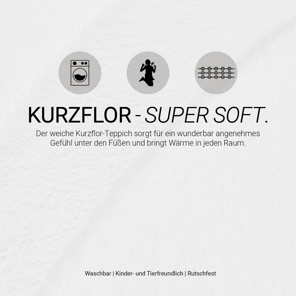 TEPPICH in Weiß 120/180 cm waschbar - Weiß, Textil (120/180cm) - Homestyle4u