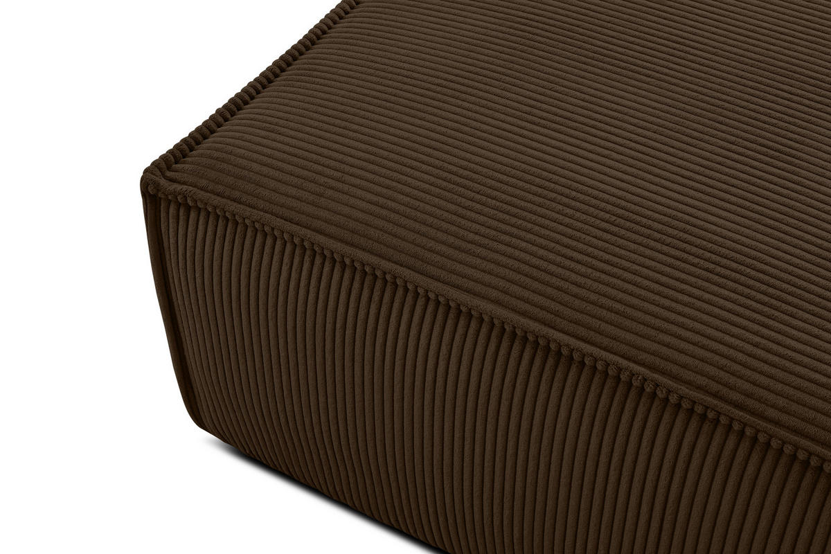 SITZPOUF NAPI gefederte Sitzfläche, dunkelbraun - Dunkelbraun/Schwarz, Textil (83/45/83cm) - KONSIMO®
