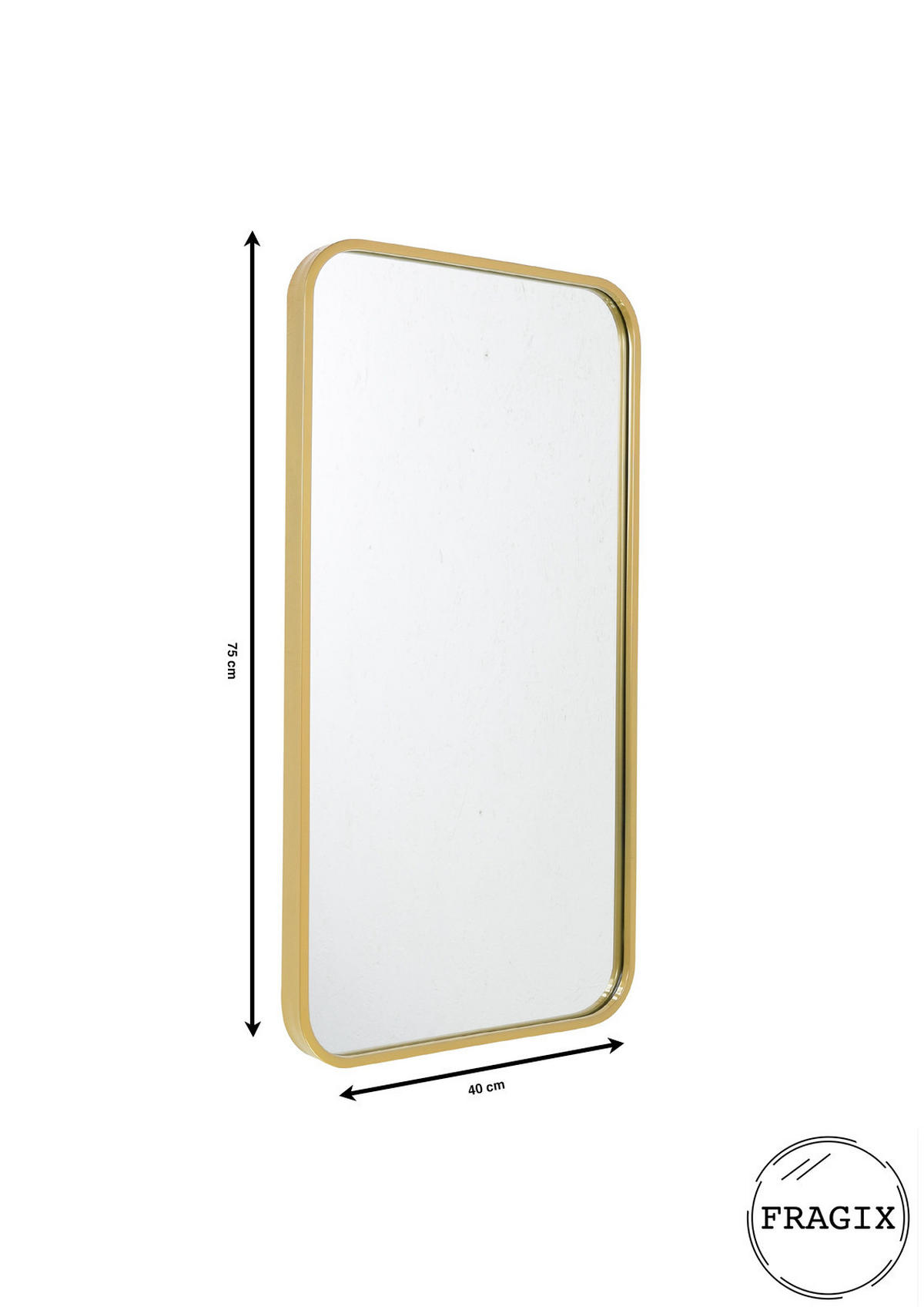 WANDSPIEGEL Boston Gold - Goldfarben, Metall (40/75/4cm) - Fragix