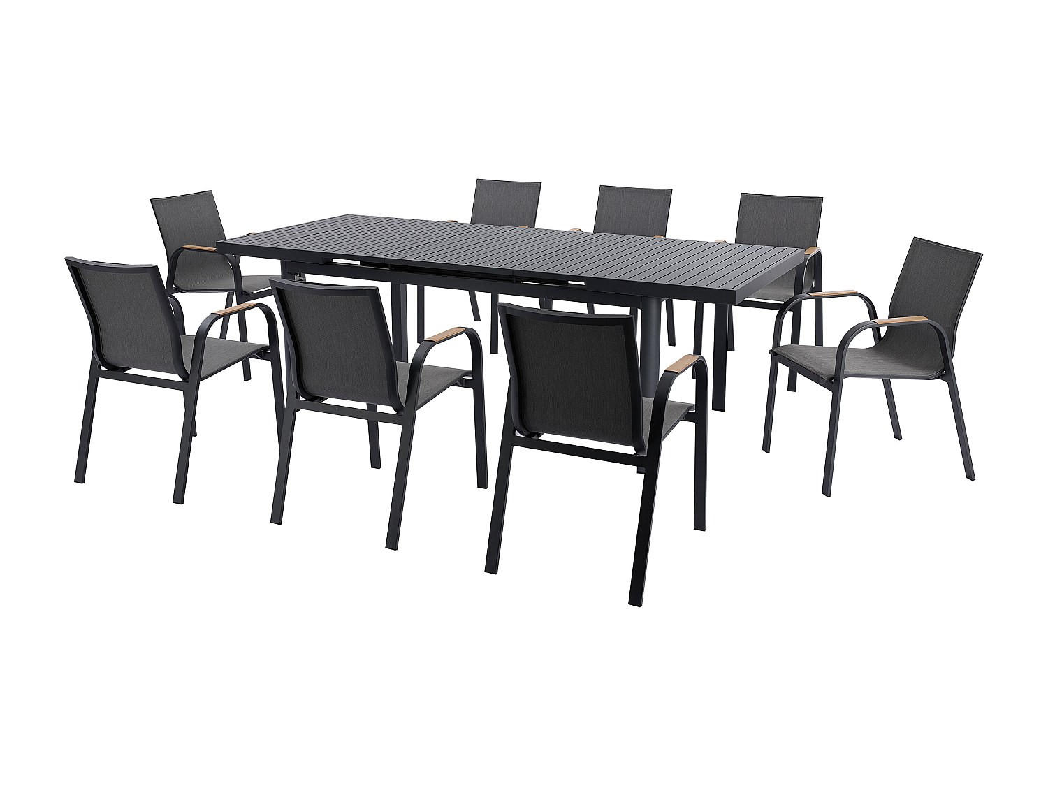 GARTENESSGRUPPE im Set - 6 -Sitzer - Aluminium - anthrazitgrau - ZEYVA - Anthrazit, Metall - Vente-Unique