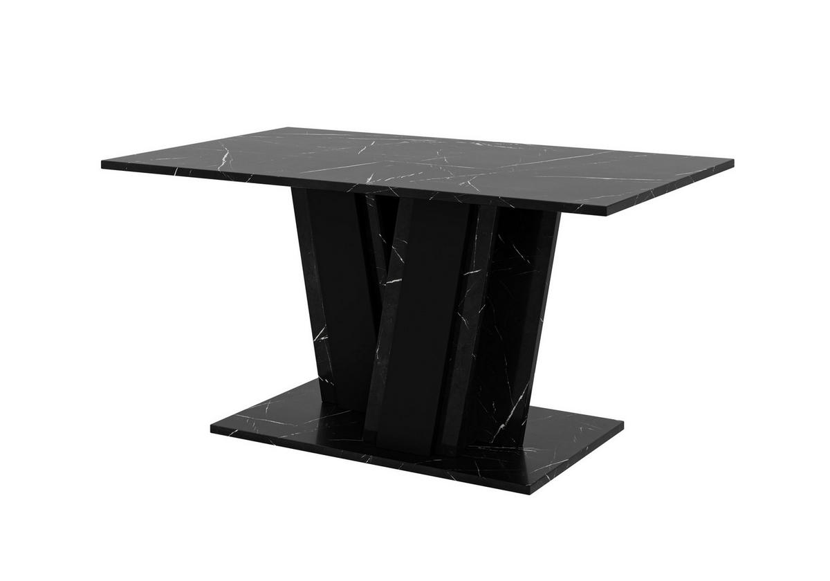 COUCHTISCH 100 cm Schwarzen Marmor-Optik - Schwarz Hochglanz, Holzwerkstoff (60/100/55cm) - Home Collective
