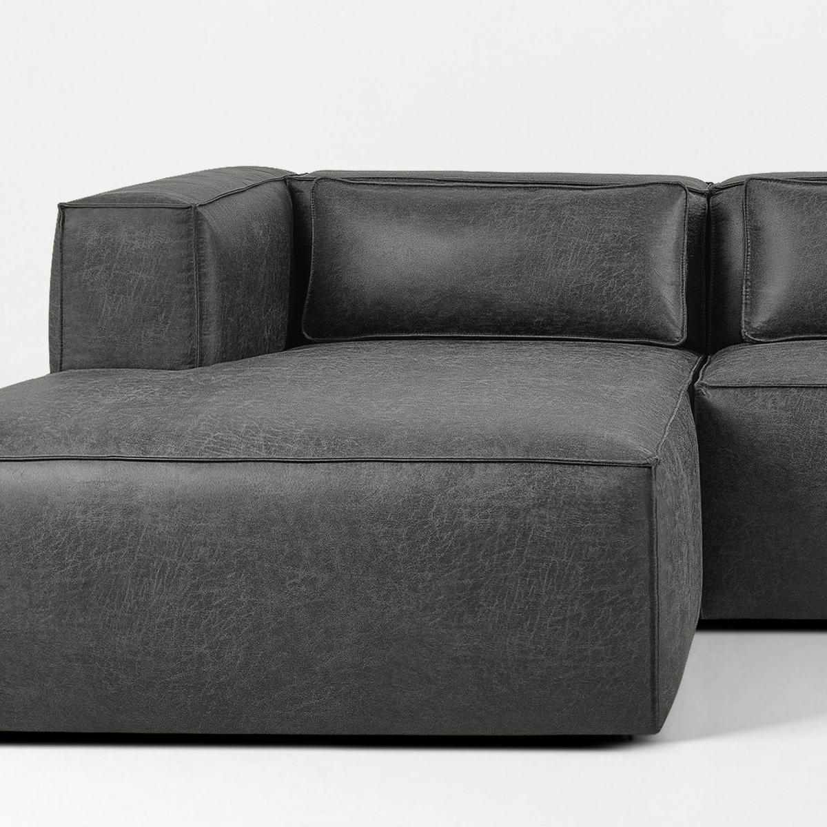 ECKSOFA LINKS FEROX, Dunkelgrau - Dunkelgrau, Holz/Holzwerkstoff (300/175cm) - KONSIMO®
