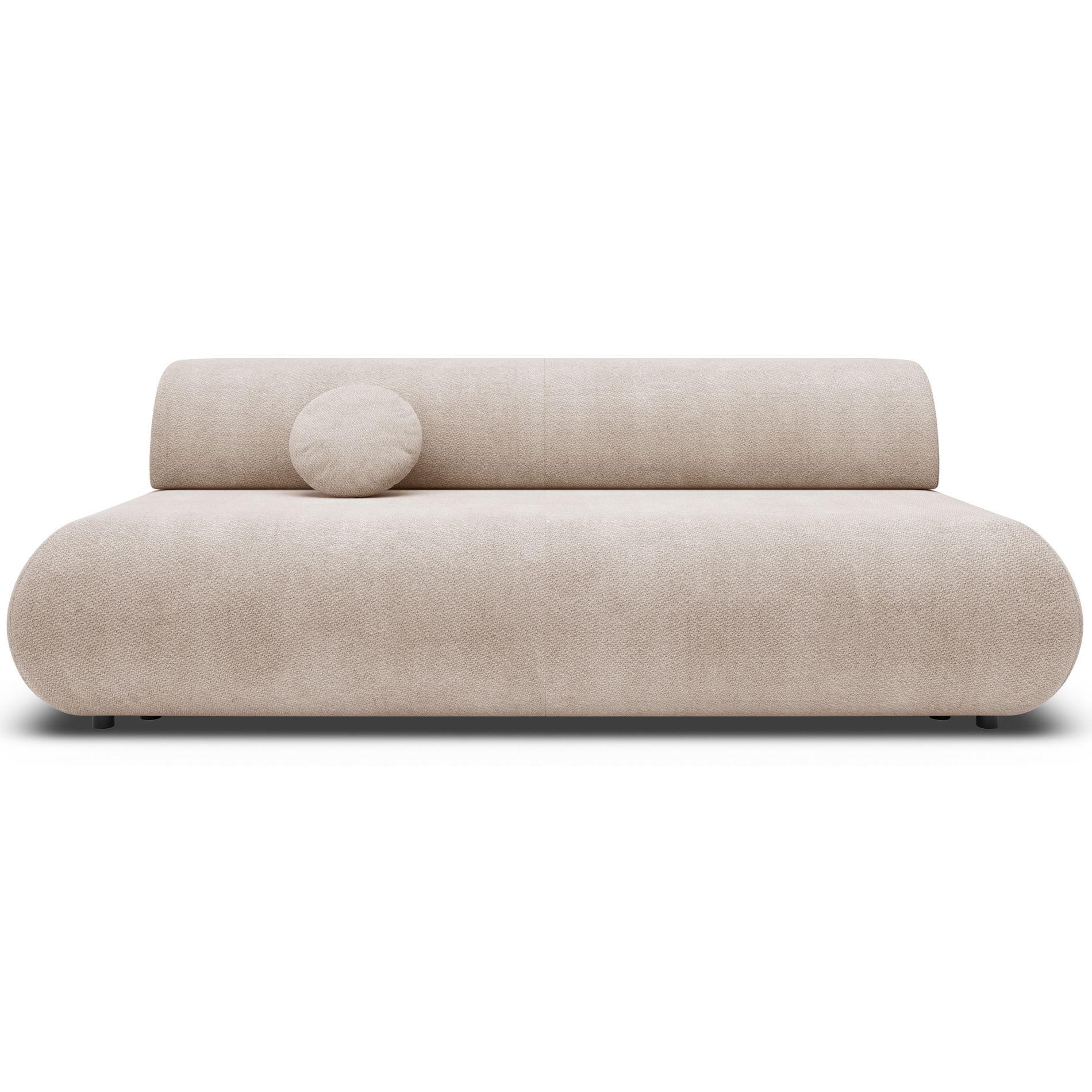 3-SITZER SCHLAFSOFA Hellbeige Chenille - Ecru/Schwarz, Kunststoff/Textil (214/74/100cm) - Selsey