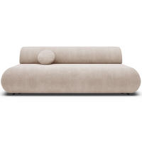 3-SITZER SCHLAFSOFA Hellbeige Chenille - Ecru/Schwarz, Kunststoff/Textil (214/74/100cm) - Selsey