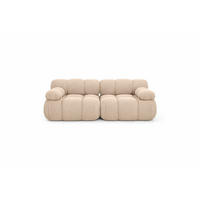 COUCH, 2-Sitzer Modular, Veloursstoff Salvador, Beige, Selia - Beige, Holz (190/70/95cm) - Kaiser Möbel