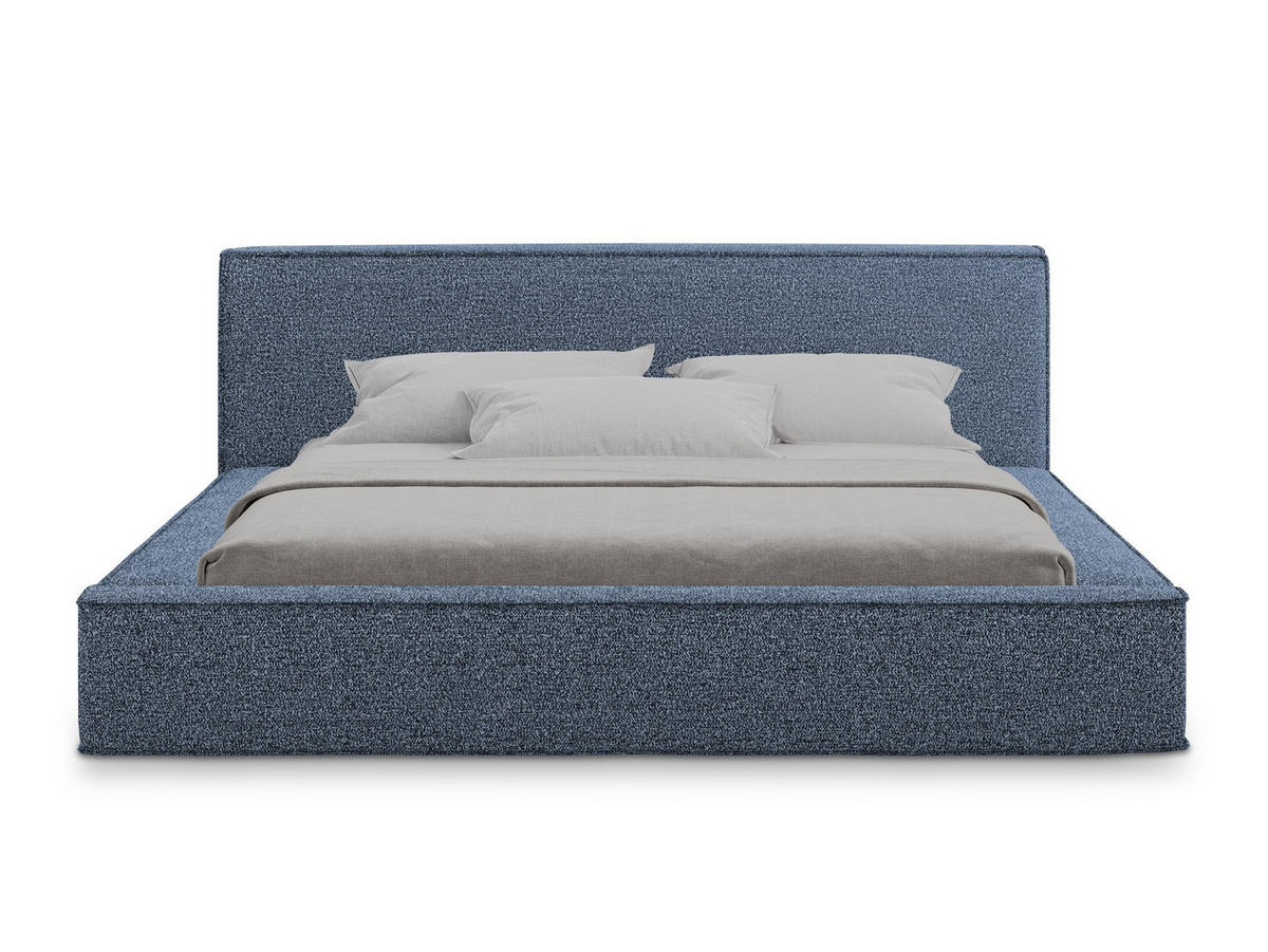 POLSTERBETT mit Bettkasten und Lattenrost 180x240 Blau - Blau/Schwarz, Kunststoff/Textil (140/200cm) - Makamii
