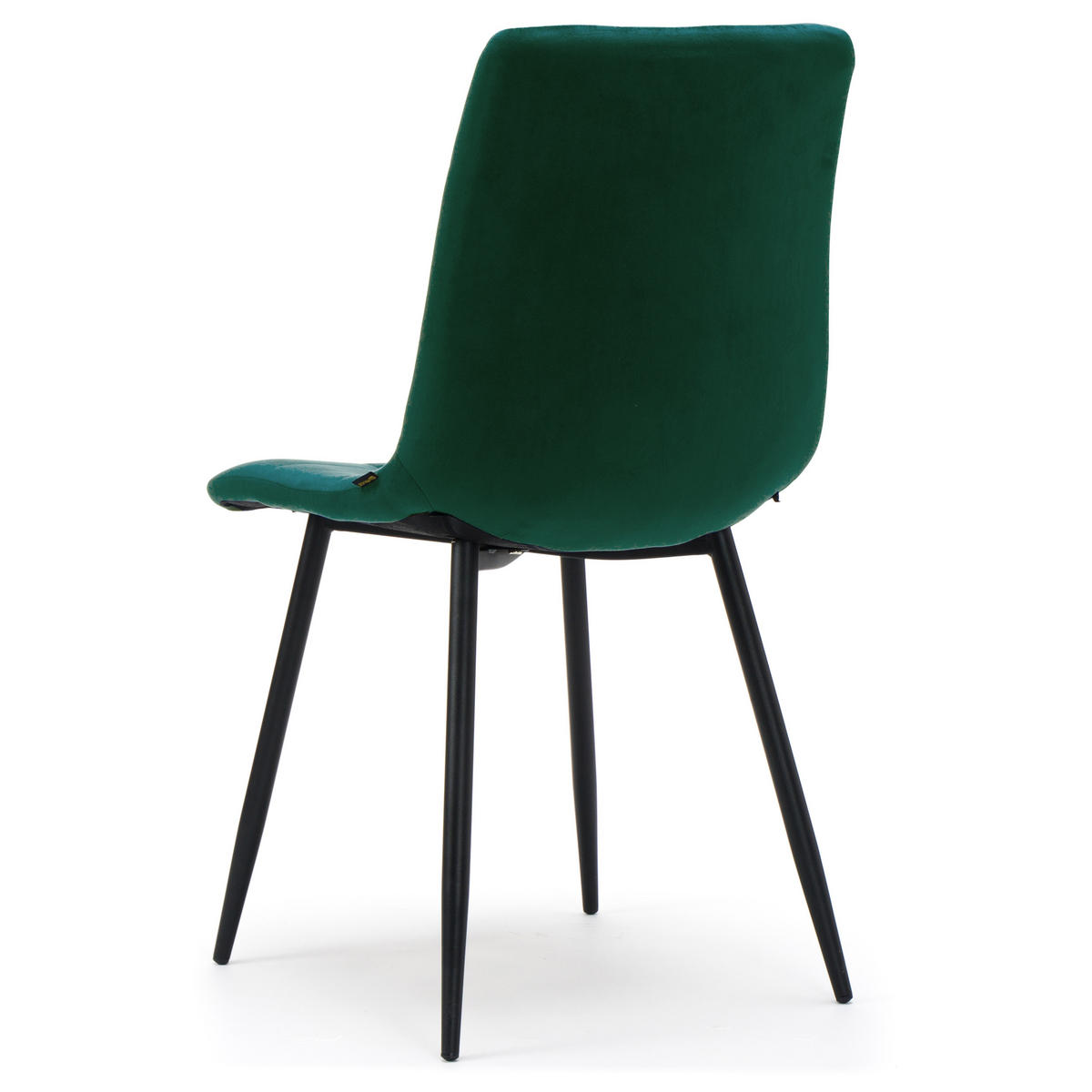 STUHL PARMA gepolsterter mit Steppung - grün - Samt Velour - Schwarz/Grün, Textil/Metall (45/88/55cm) - NEW HOME