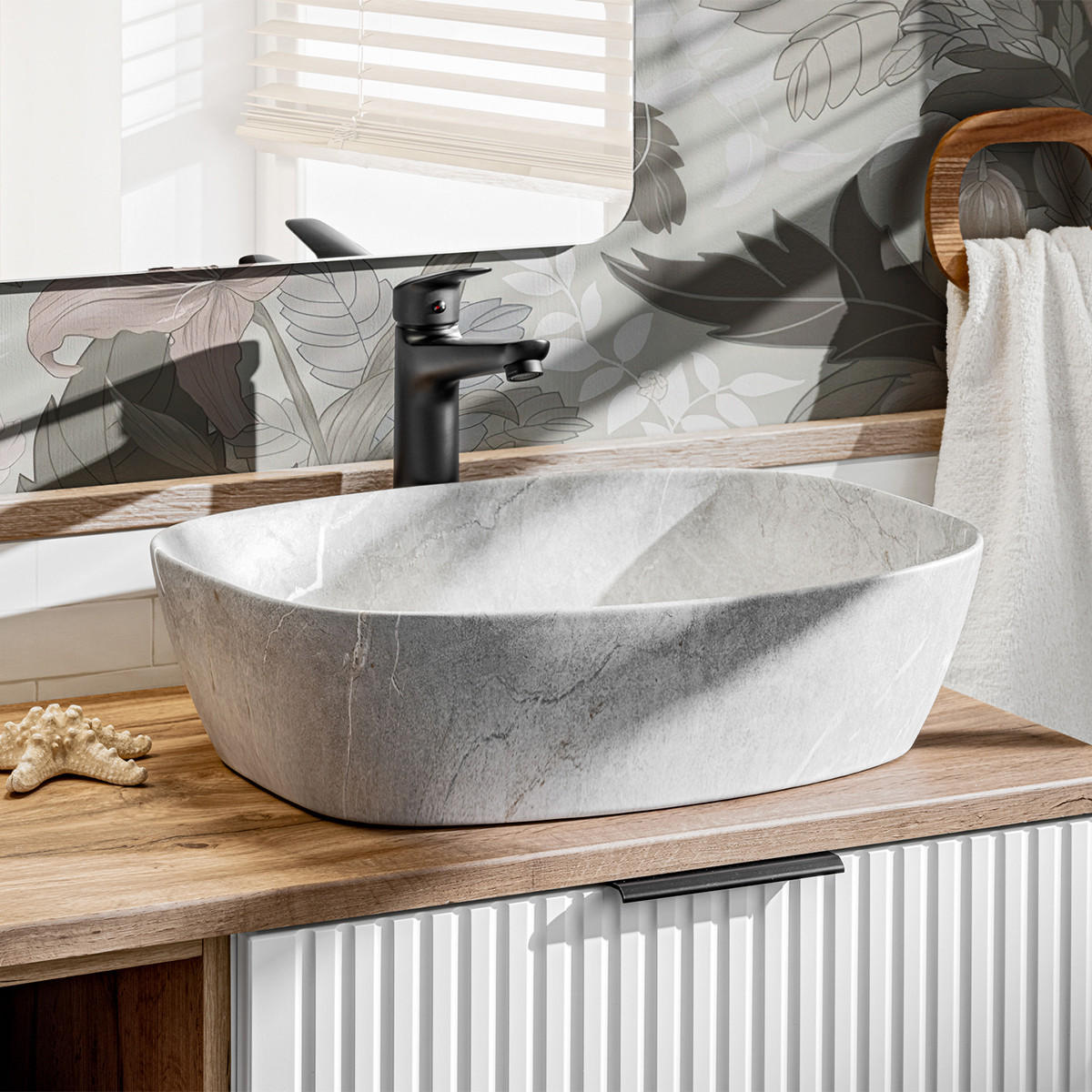 BADMÖBEL Adriel 2er-Set Weiß - Weiß, Holzwerkstoff (140.8/59/46cm) - Petits-meubles