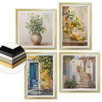 WANDBILDER 4er Set - 50x50 cm & 40x60 cm Goldrahmen - Architektur der Zitronenstadt - Goldfarben, Kunststoff (50/50cm) - ArtPrintCave
