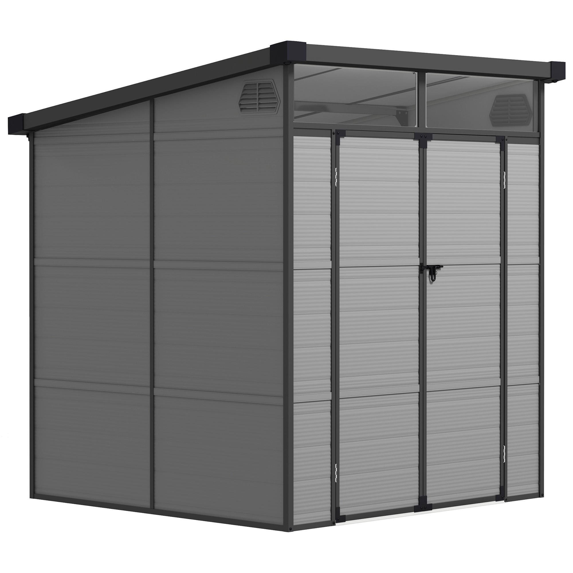 GERÄTEHAUS Kunststoff 190x191x215cm - Hellgrau, Kunststoff (191/215/190cm) - Outsunny