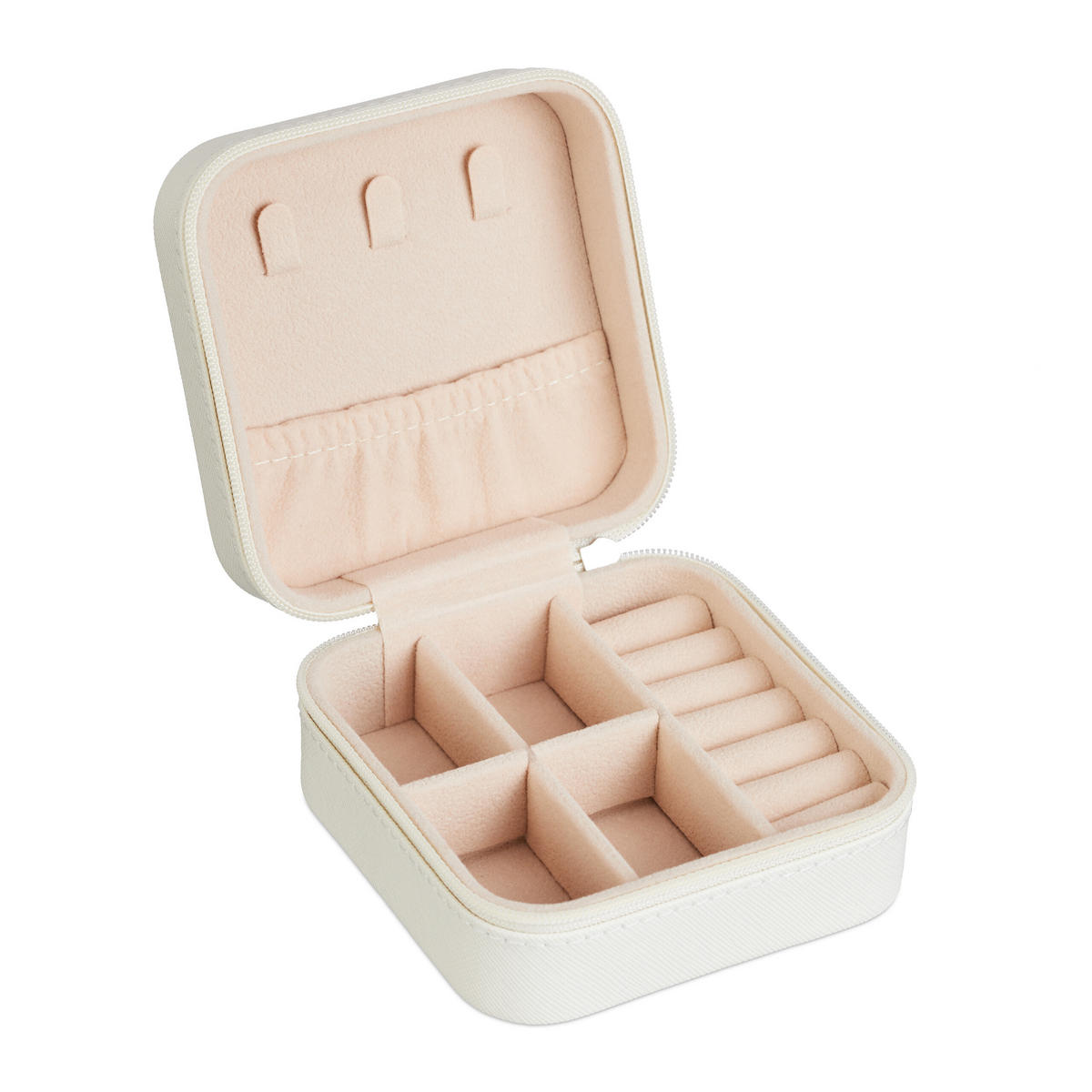 SCHMUCKKÄSTCHEN - Weiß, Holzwerkstoff/Kunststoff (10/5/10cm) - Relaxdays