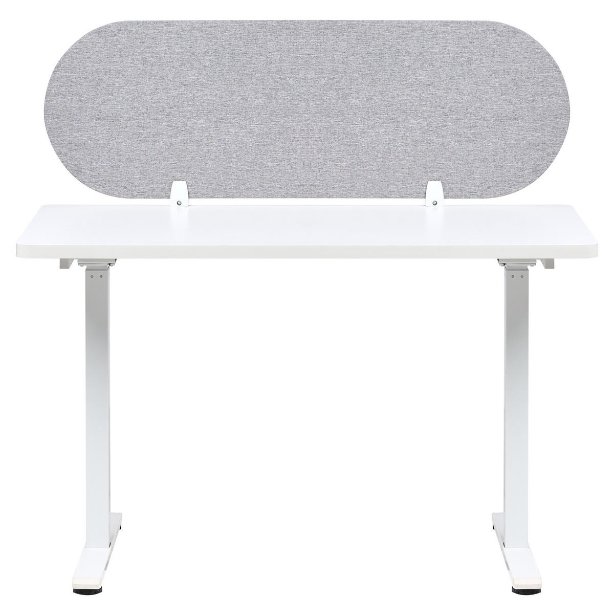 SCHREIBTISCHTRENNWAND Hellgrau 120x2x40 Sparky - Hellgrau, Kunststoff (120/40/2cm) - Beliani