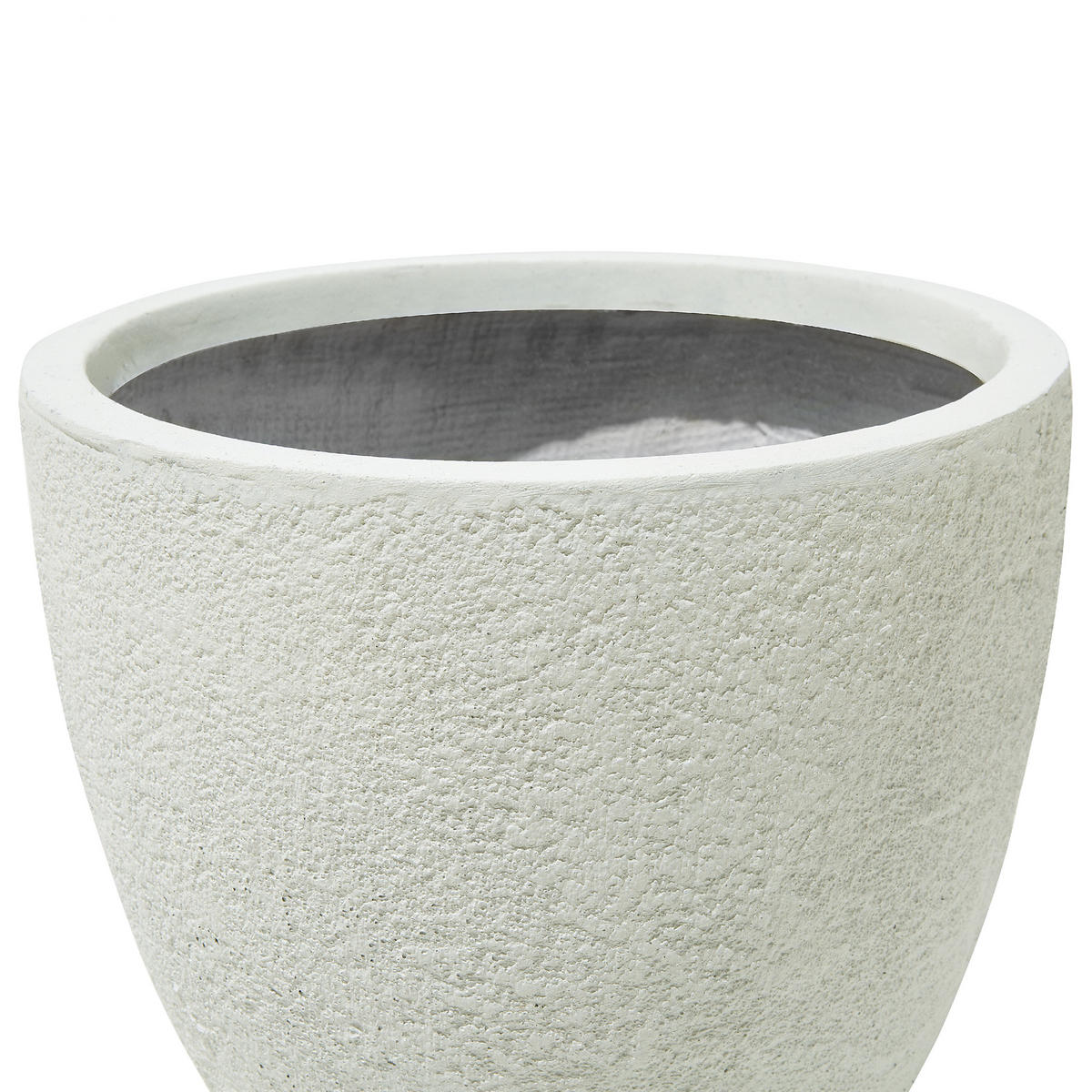 BLUMENTOPF cremeweiß rund 55/55/53 cm Kannia - Weiß, Naturmaterialien (53cm) - Beliani