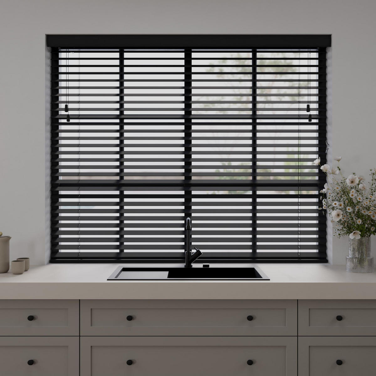 HOLZJALOUSIEN Cocoon Schwarz - Schwarz, Holz (160/175cm) - Cocoon Home Concepts