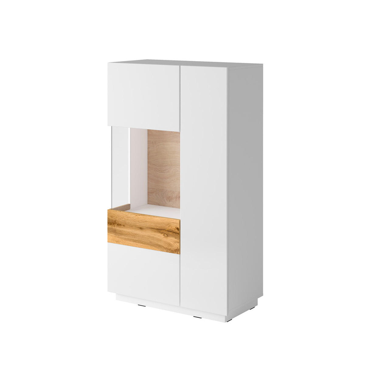 SKRINKA NA RIAD Andrea Biela a drevo - biela, kompozitné drevo (80/139/40cm) - Petits-meubles