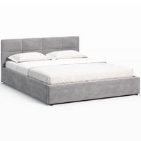 POLSTERBETT 140×200 cm mit Bettlkasten und Lattenrost Mika HLR-22 Grau Velours - Grau, Holz/Textil (140/200cm) - Jana