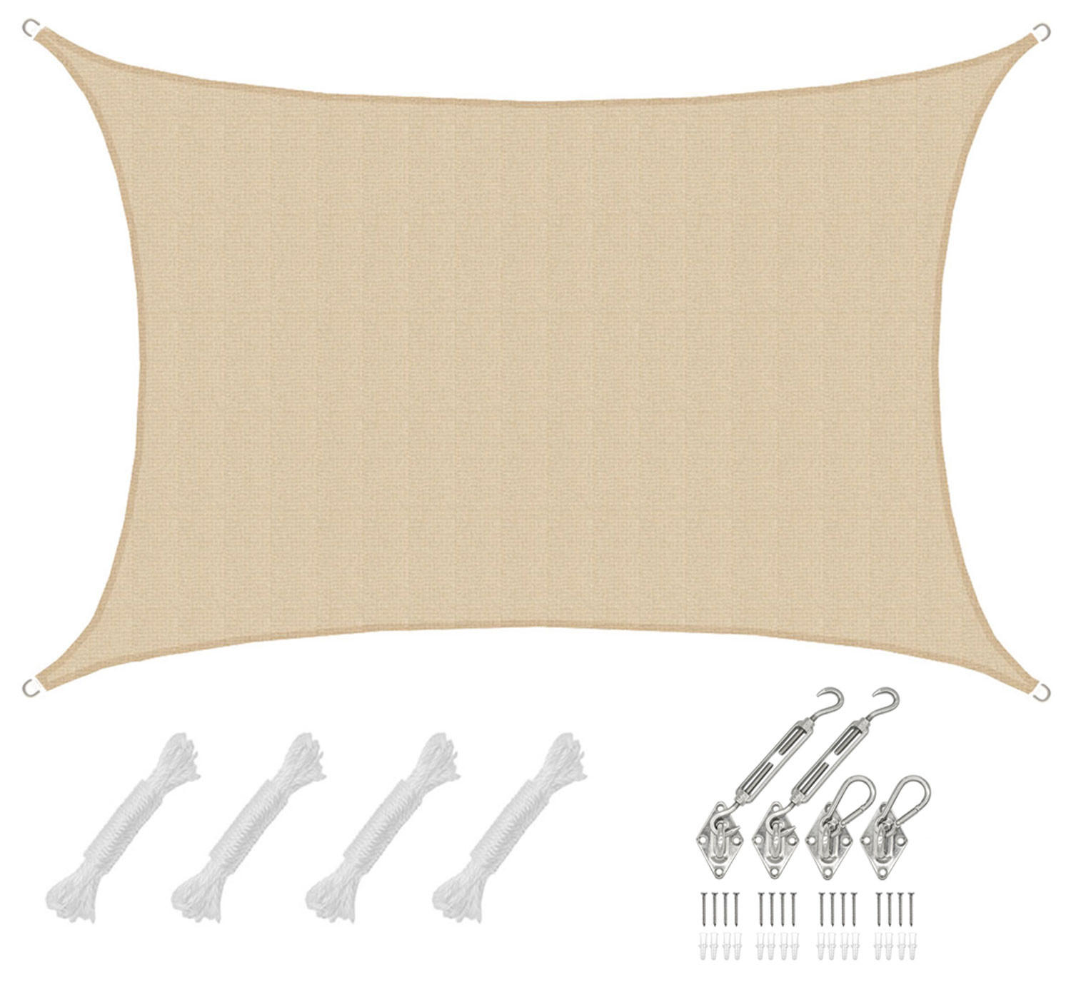 SONNENSEGEL Luftdurchlässig 600/400 cm Beige - Beige, Kunststoff (400/600cm) - Amanka