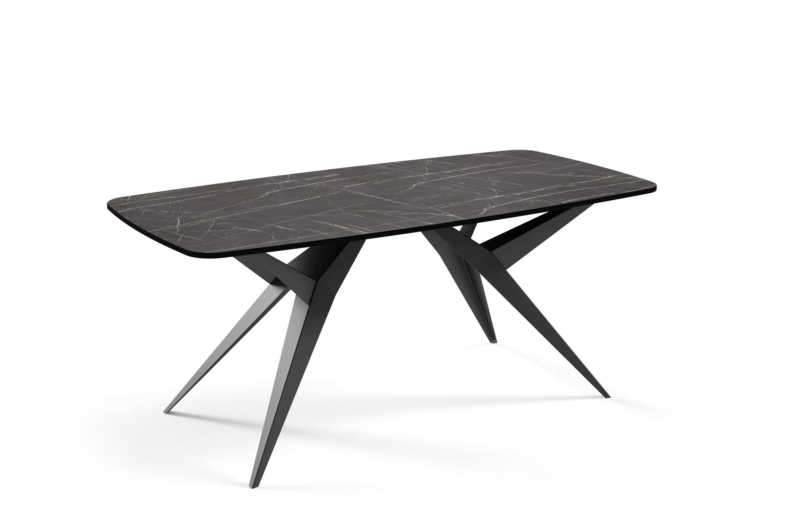 Meblini Esstisch Schwarz 180x76x90 cm