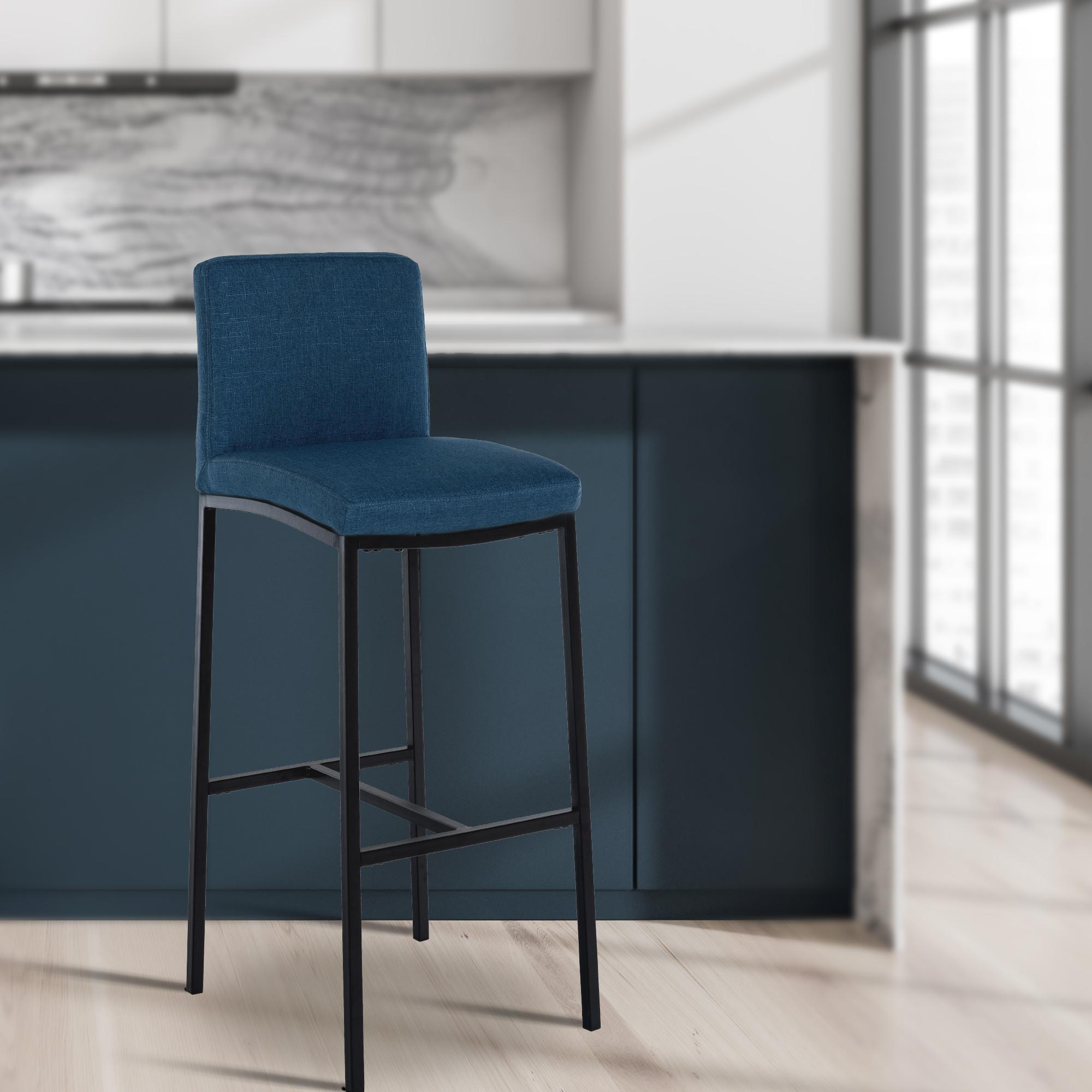 Thumbnail - CLP Barhocker, Blau, Textil, 43x109x47 cm, Esszimmer, Barmöbel, Barhocker