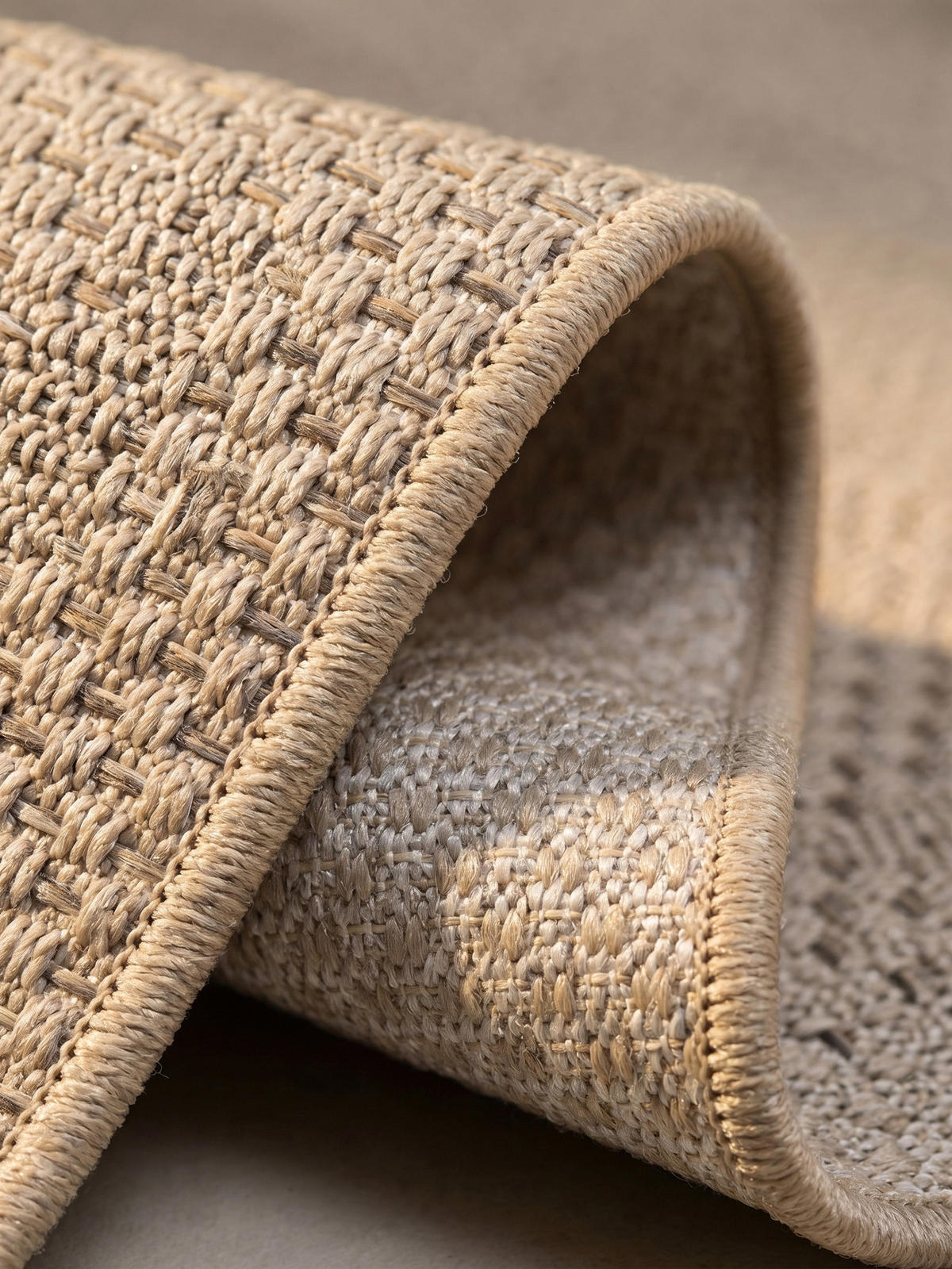 TEPPICH Outdoor VENTOUX in Beige, mit Bordüre, Ø 80 cm - Beige, Textil (80/80cm) - KADIMA DESIGN