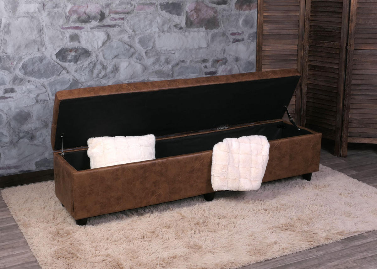 AUFBEWAHRUNGS-TRUHE XXL Braun - Braun, Textil (180/45/45cm) - MCW