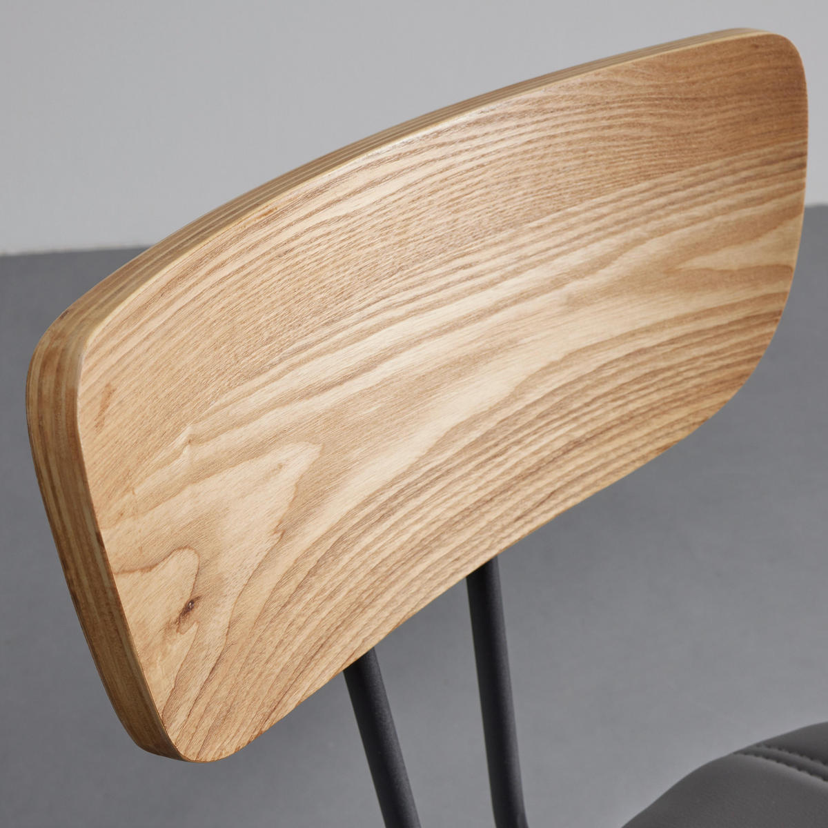 STUHL Cera Grau Lederlook Gepolstert - Grau, Holz (42/78/54cm) - Bessagi Home