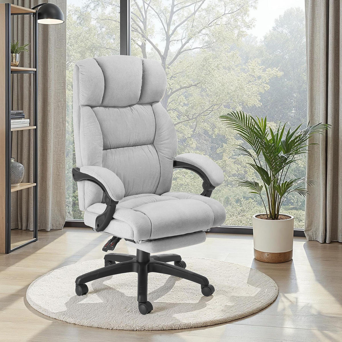 BÜROSTUHL Jillien,Belastbarkeit 120 kg,grau - Grau, Kunststoff (64/115/118cm) - tectake