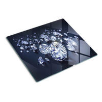 GLASPLATTE 60x52 cm Diamanten - Silberfarben, Glas (60/0.4/52cm) - TULUP